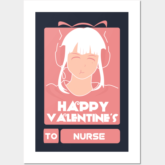 Girls in Happy Valentines Day to Nurse Wall Art by AchioSHan